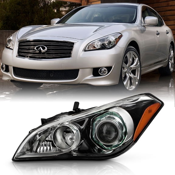 For 2011-2013 Infiniti M37 HID XENON Non-AFS Black Projector Headlight - Driver