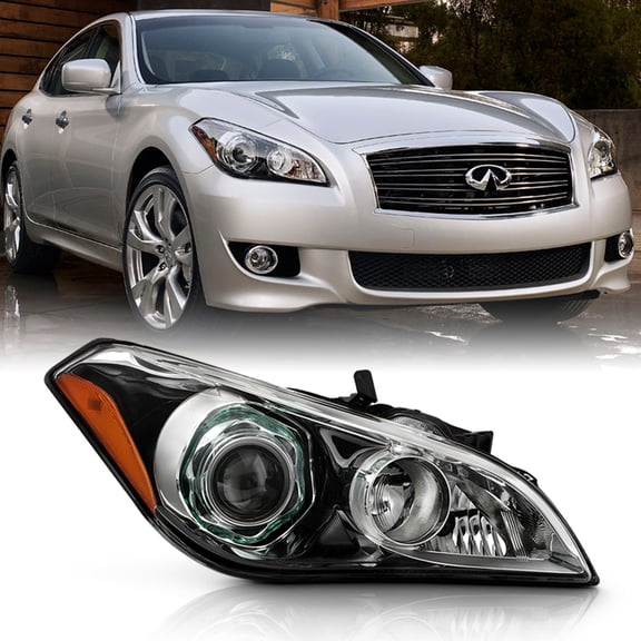 For 2011-2013 Infiniti M37 M56 HID XENON Non-AFS Black Headlight Passenger Side
