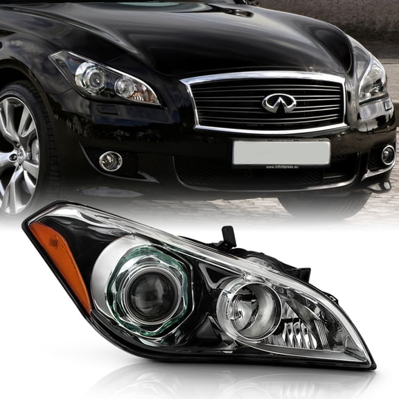 For 2011-2013 Infiniti M37 M56 HID w/ AFS Black Projector Headlight Passenger