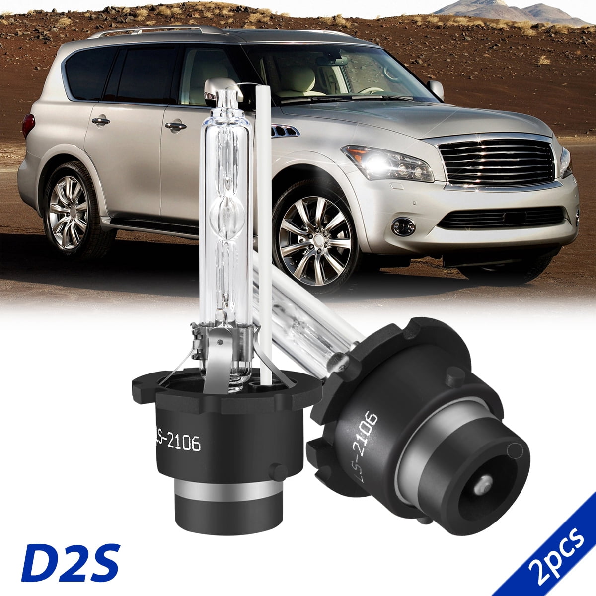 For 2011-2013 Infiniti QX56 Xenon HID Headlight Bulbs High or Low Beam 6000K White 2pcs