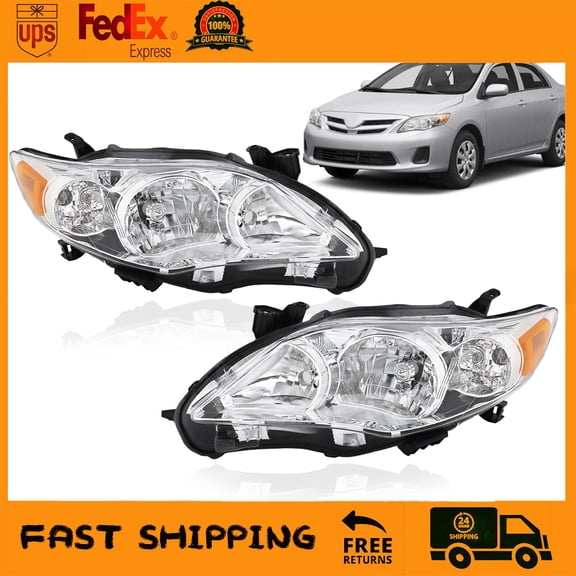 For 2011-2013 Toyota Corolla S XRS Sedan 4-Door Headlights Headlamps LH+RH Pair