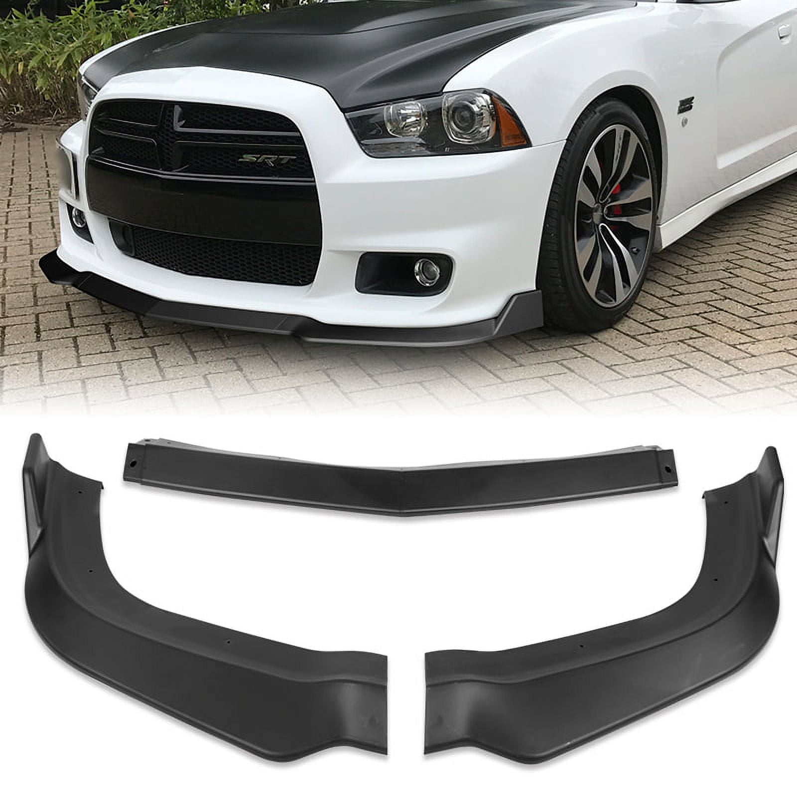 For 2011 2014 Dodge Charger SRT Matt Black Front Bumper Body Kit Spoiler Lip