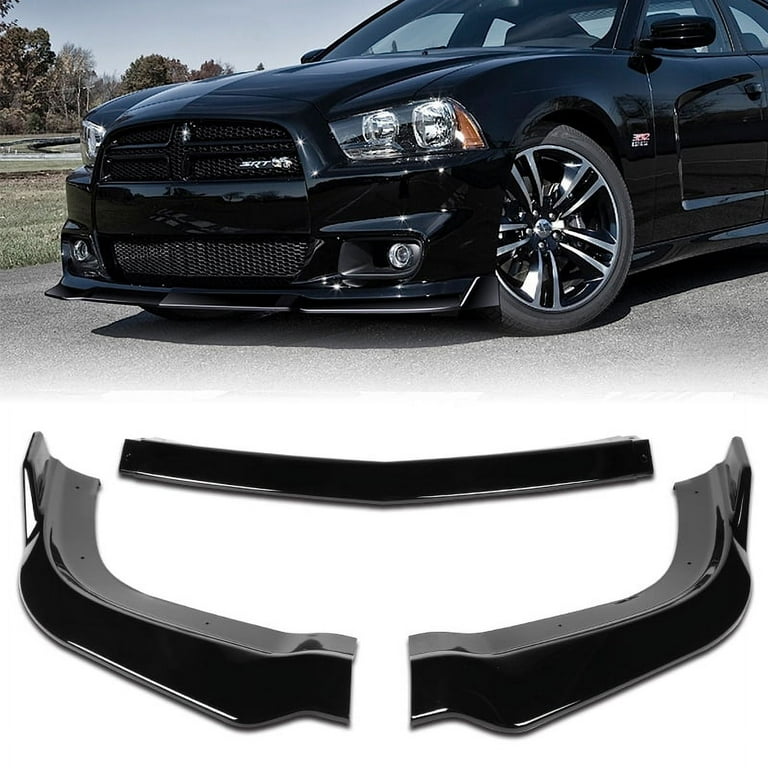 For 2011 2014 Dodge Charger SRT Painted Black Front Bumper Body Kit Spoiler Lip