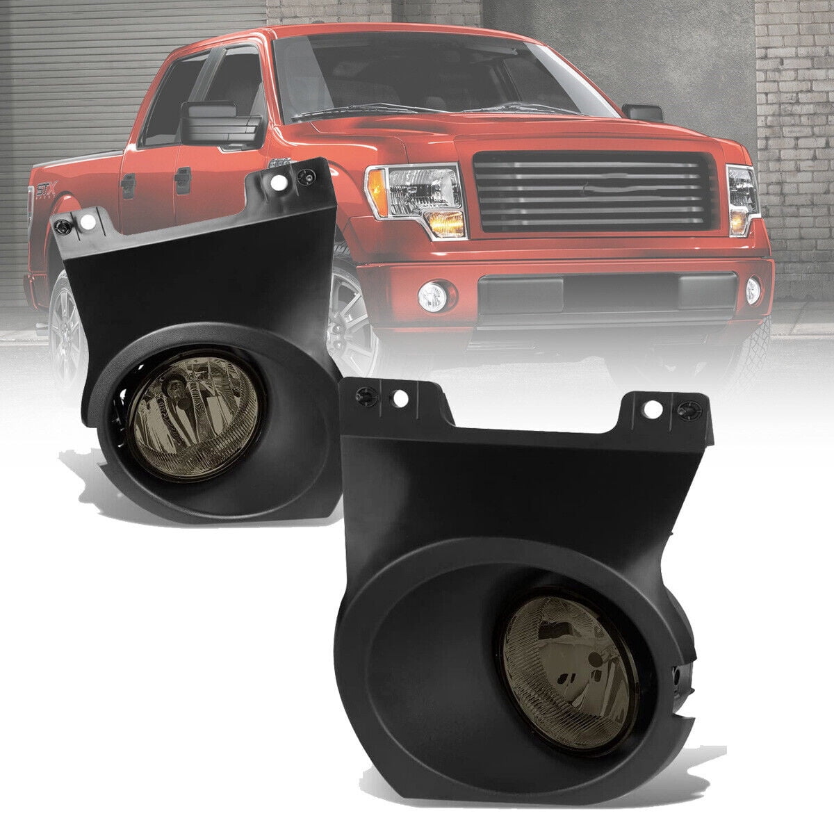For 2011-2014 Ford F150 F-150 Smoke Bumper Fog Lights Driving Lamps Left+Right