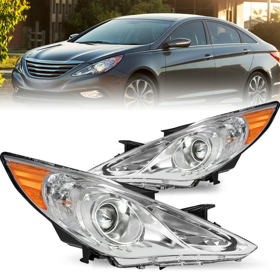 For 2011-2014 Hyundai Sonata Chrome Housing Amber Corner Headlights RH&LH 11-14