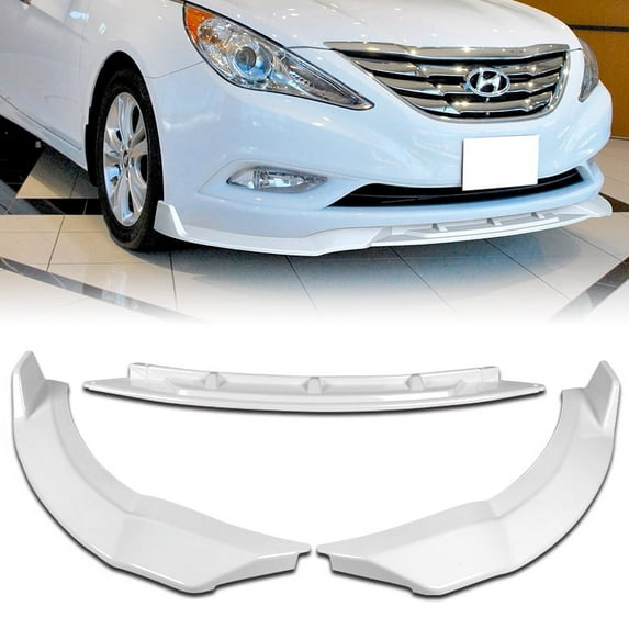 For 2011-2014 Hyundai Sonata STP-Style Painted White Front Bumper Spoiler Lip