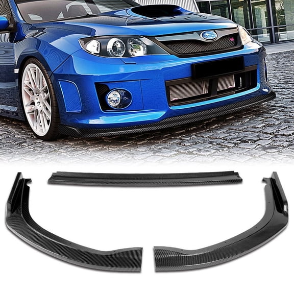 For 2011-2014 Subaru WRX STi CS2-Style Carbon Look Front Bumper Body Spoiler Lip
