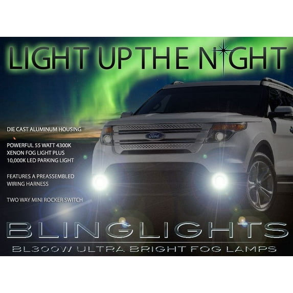 For 2011-2015 Ford Explorer Bumper Fog Lamps Driving Lights Kit