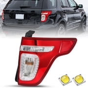 For 2011-2015 Ford Explorer LED Tail Light Red Clear W/ Bulbs Right Passenger RH