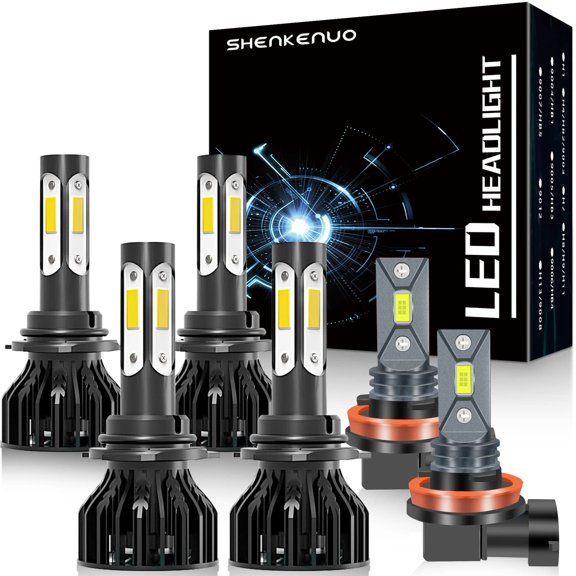 For 2011-2015 Ford explorer 9005+9005 LED High/Low Beam Headlights,+H11 LED Fog light Bulbs,6pcs