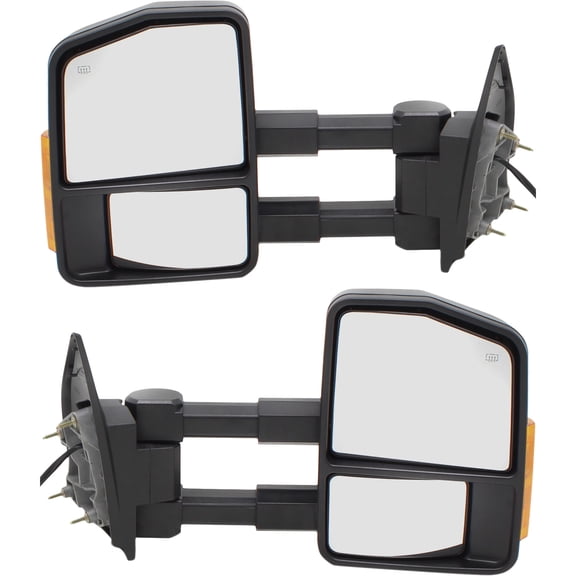 For 2011-2016 F-350 Super Duty Right Left Mirror Black