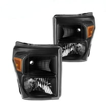 For 2011-2016 Ford F250 F350 F450 F550 Super Duty Pickup Black Headlight