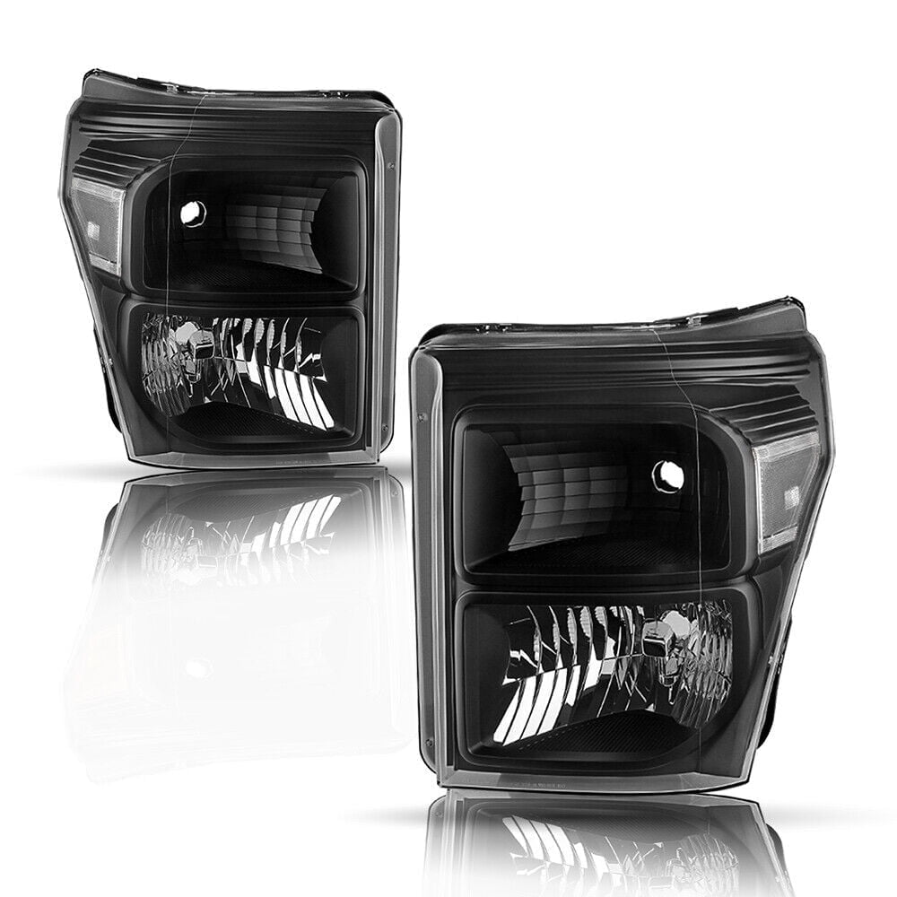 For 2011-2016 Ford F250 F350 F450 F550 Super Duty SD Black Lamps Headlights
