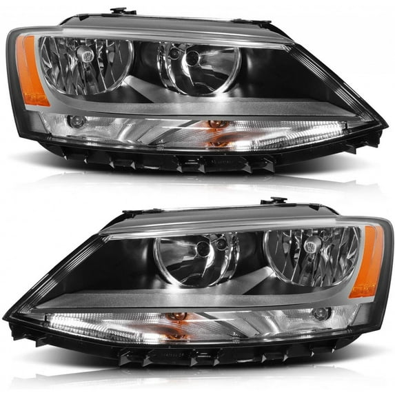 For 2011-2016 Volkswagen Jetta Pair Headlights Driver and Passenger Side Sedan VW2502146 VW2503146 - replaces 5C7-941-005 5C7-941-006