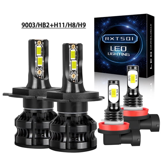For 2011-2017 2018 2019 Mazda 2 Headlights 9003/H4 LED High/Low Beam H11 Fog light Bulbs 4pc,z8