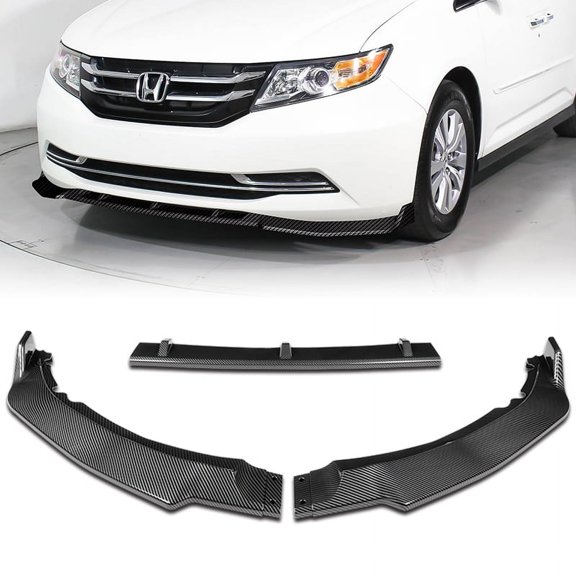 For 2011-2017 Honda Odyssey CK-Style Carbon Look Front Bumper Body Spoiler Lip