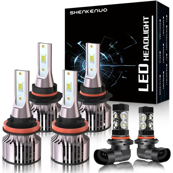 For 2011-2017 RAM 1500 2500 6000K LED Combo Headlights Kit Hi/Lo Beam+Fog Bulbs,500% Brighter than Halogen,100W 11000LM/Pair,6PCS