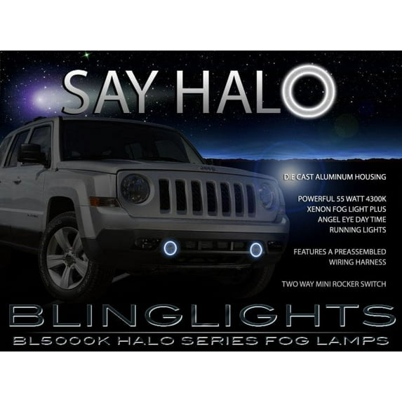 For 2011-2018 Jeep Patriot Halo Fog Lamp Driving Light Kit Angel Eyes