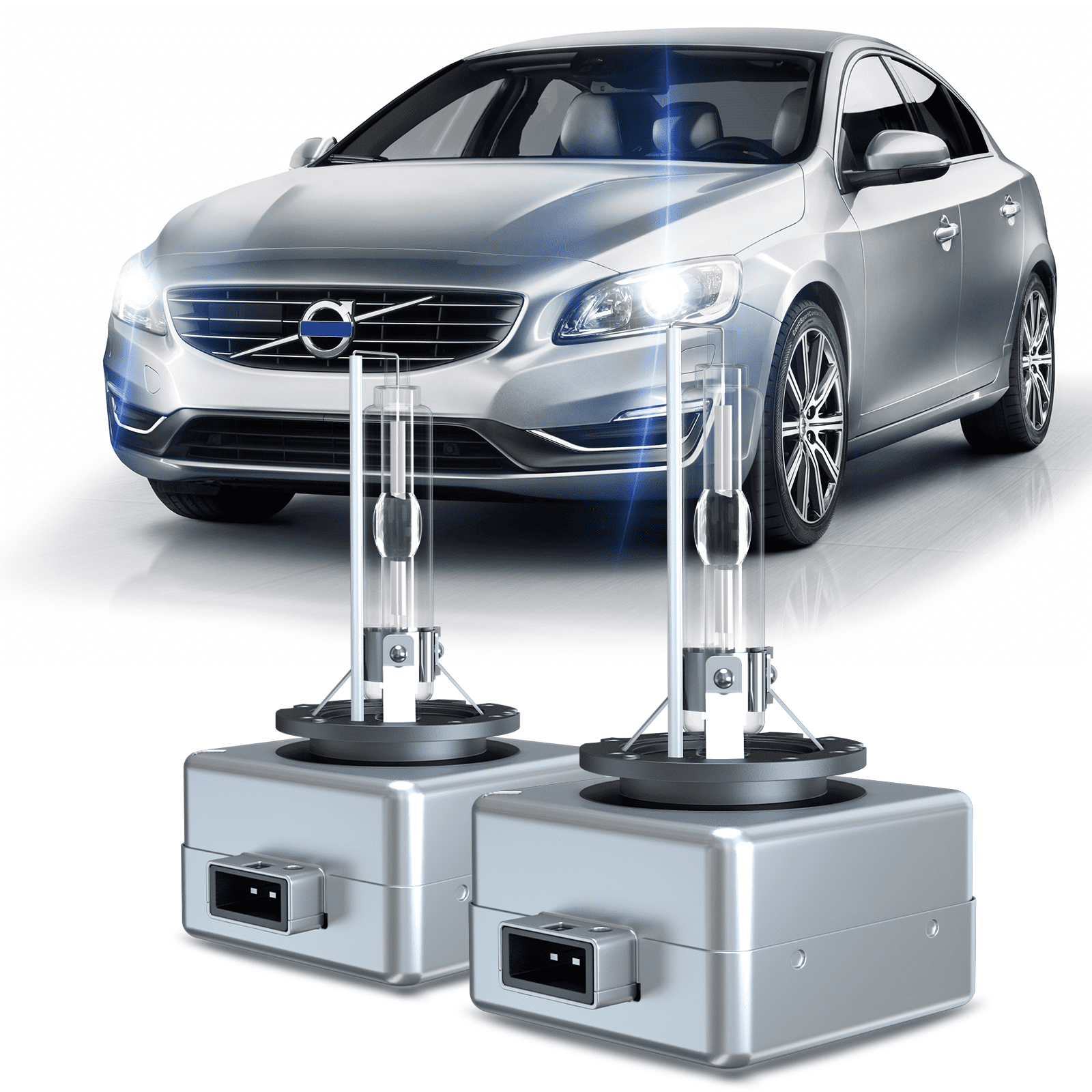 For 2011-2018 Volvo S60 HID Headlights Bulb D3S Bi-Xenon High Low Beam Replacement Kit