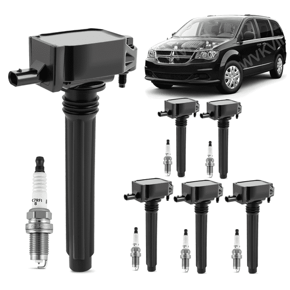 For 2011-2020 Dodge Grand Caravan 3.6L V6 Ignition Coil & Spark Plug Replacement Kit Pack of 12 UF648 05149168AI 5149168A SP149125AF/AE/AD