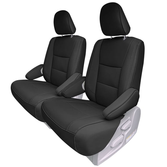 For 2011-2020 Toyota Sienna 7 Passenger FH Group Custom Fit Faux Leather Car Seat Covers - 2nd Row Black