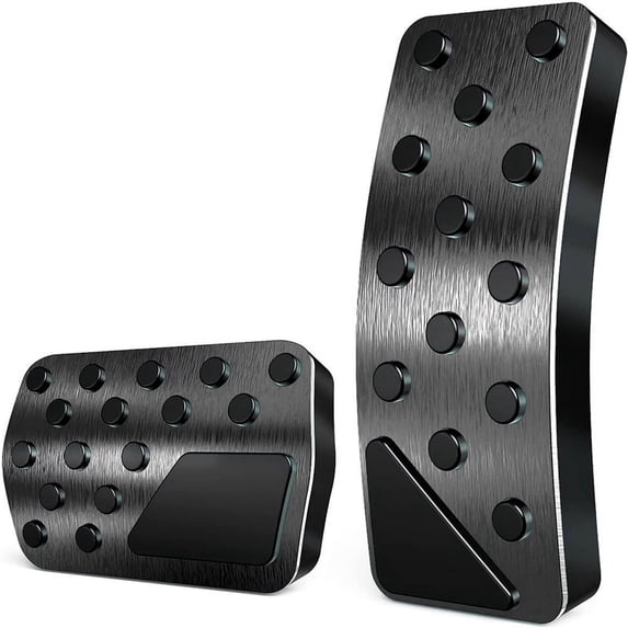 For 2011-2021 No Drilling Aluminum Brake and Accelerator Pedal Covers (Black)