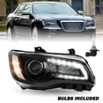 thumbnail image 1 of For 2011-2023 Chrysler 300 Headlights LED DRL Projector Black Clear Lens Headlamp LH+RH, 1 of 9
