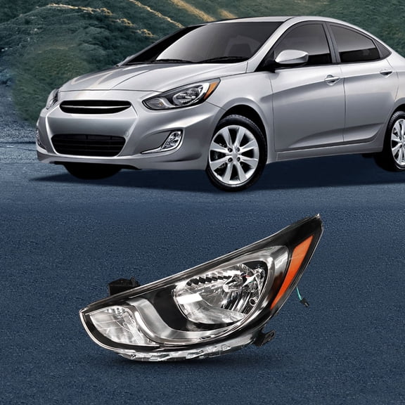 For 2012 2013-14 Hyundai Accent Driver Side Halogen Headlight Assembly Head Lamp Injection Molding