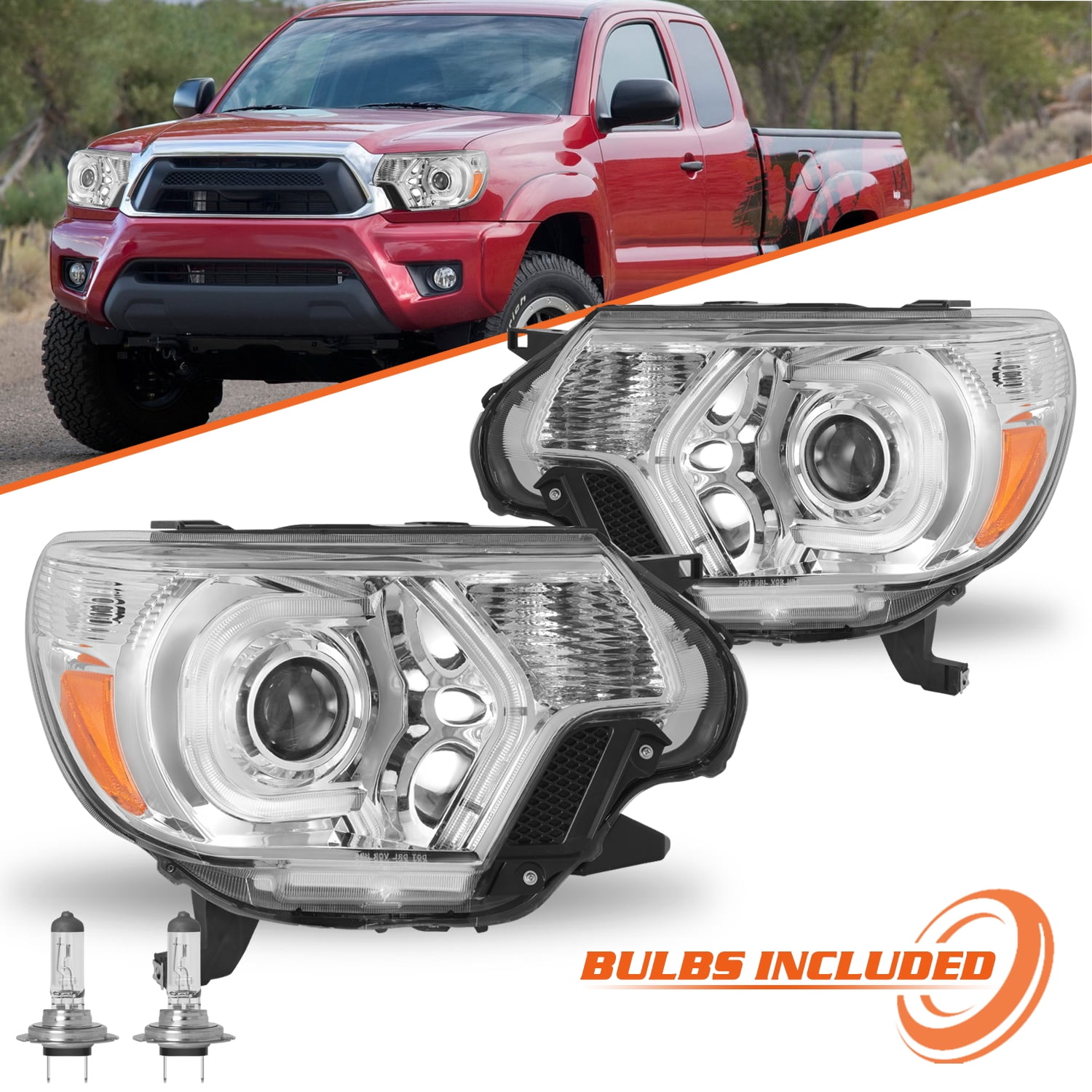 For 2012 2013 2014 2015 Toyota Tacoma Halogen LED DRL Chrome Headlights for-2012-2013-2014-2015-toyota-tacoma-halogen-led-drl-chrome-headlights