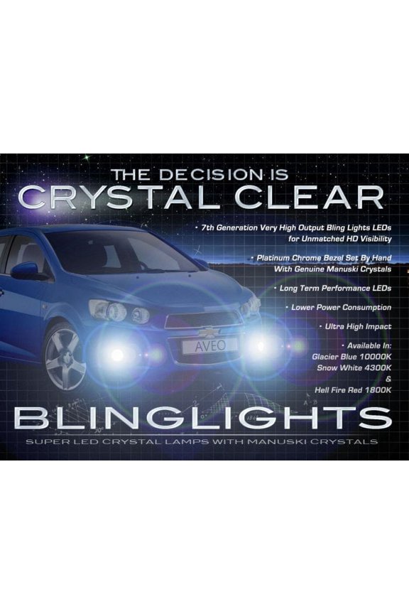 For 2012 2013 Chevrolet Chevy Lova LED Fog Lamps Driving Lights Foglamps Foglights Drivinglights Kit