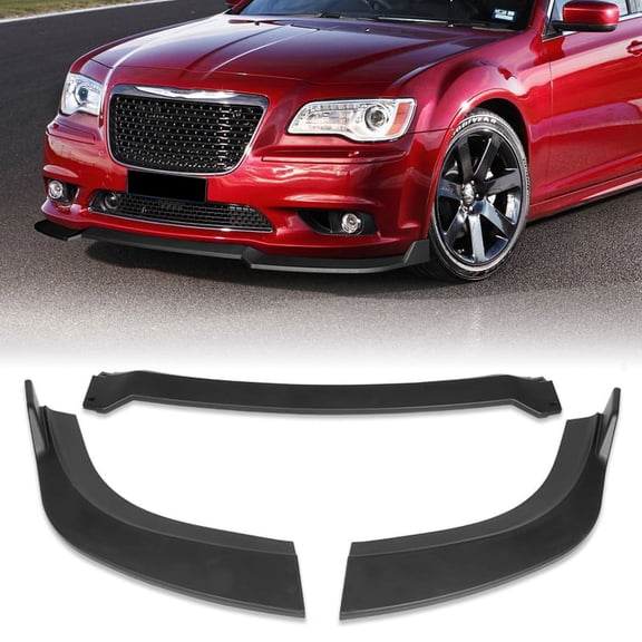 For 2012-2014 Chrysler 300 SRT8 STP-Style Matt Black Front Bumper Spoiler Lip