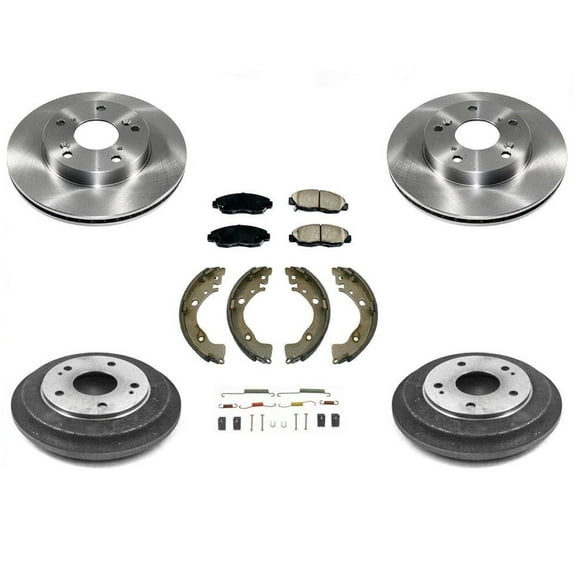 For 2012-2014 Civic DX LX Front Rotors Pads Models With Rear Drums Shoes Springs