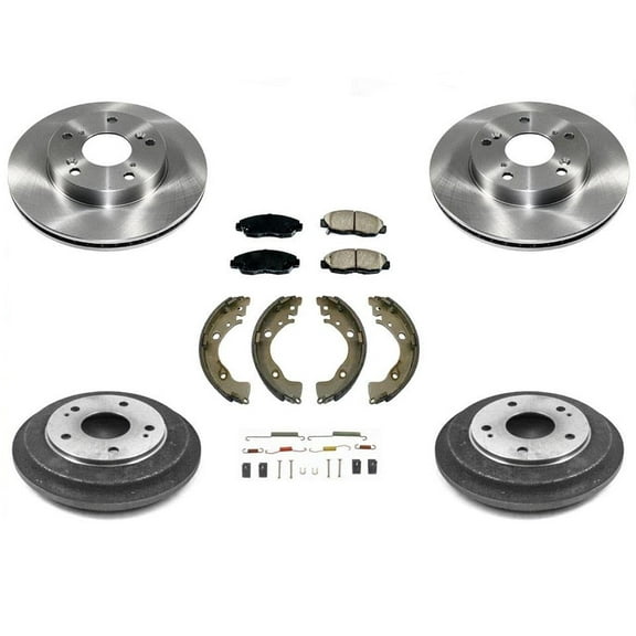 For 2012-2014 Civic DX LX Front Rotors Pads Models With Rear Drums Shoes Springs