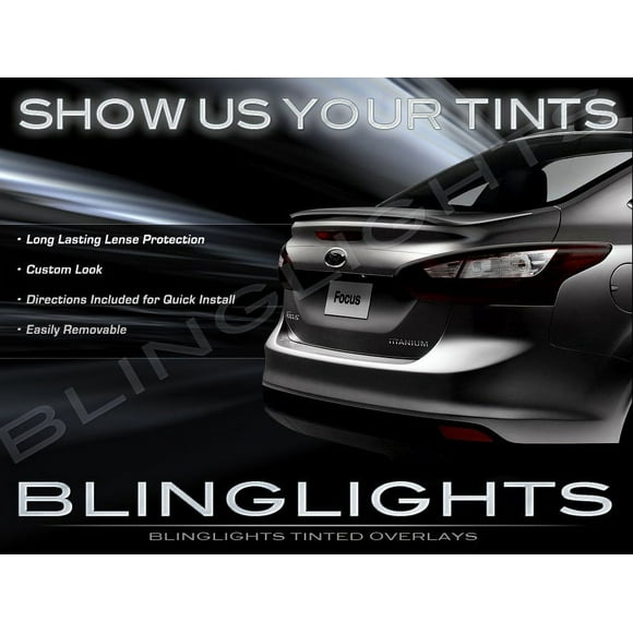 For 2012-2014 Ford Focus Sedan Tinted Smoked Tail Lamps Lights Overlays Film Protection
