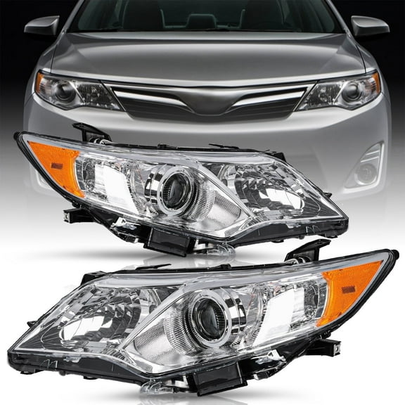 For 2012-2014 Toyota Camry Projector Chrome Headlights Assembly LH RH Pairs