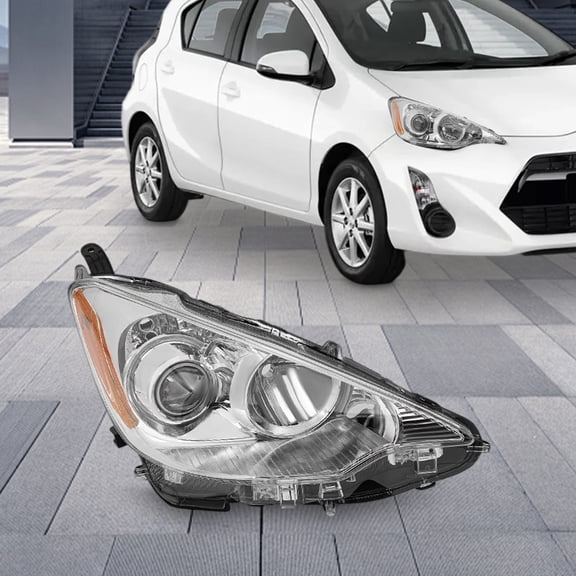 For 2012-2014 Toyota Prius C Right Headlight, Halogen Headlight, Right Passenger Side Headlamp (Bulb Not Included)