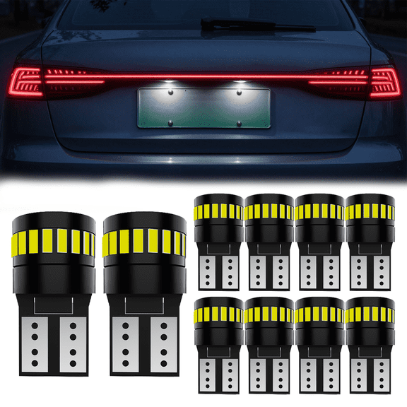 For 2012-2014 Toyota Tundra,Super White T10 168 W5W 2825 LED License Plate Interior Light Bulb 6500K,Pack of 10