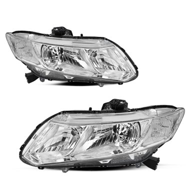 OE Style Headlight Assembly Pair For Honda Civic 2012-2015 Sedan / 12-13 Coupe – Black Housing, Clear Lens – Ultravision9