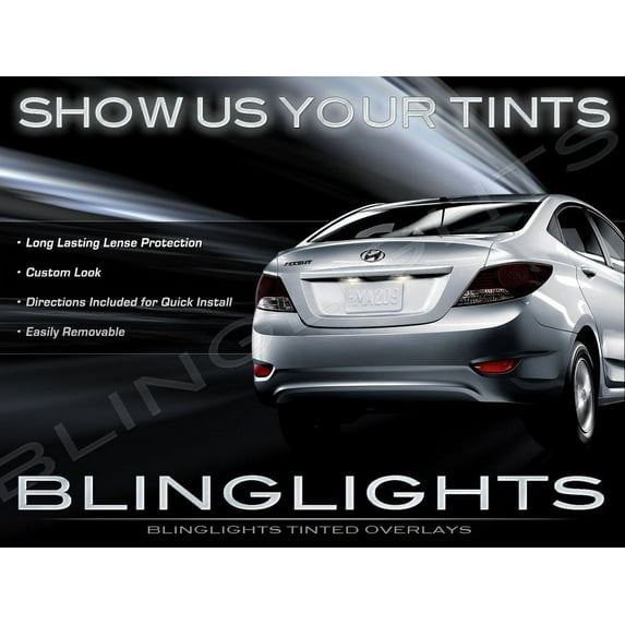 For 2012-2015 Hyundai Accent Tinted Tail Lamp Light Overlays Kit Smoked Film Protection
