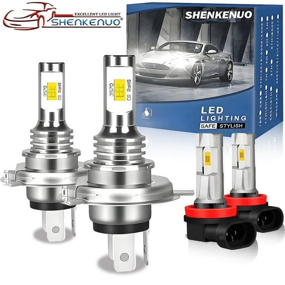 For 2012-2015 Toyota Tacoma LED Headlight 9003/H4 High/Low Beam H11 Fog Light Bulbs,4PCS