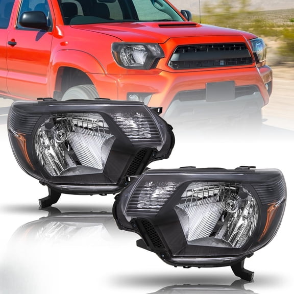 For 2012-2015 Toyota Tacoma TRD Headlights Assembly Black Amber Corner Lamps Set