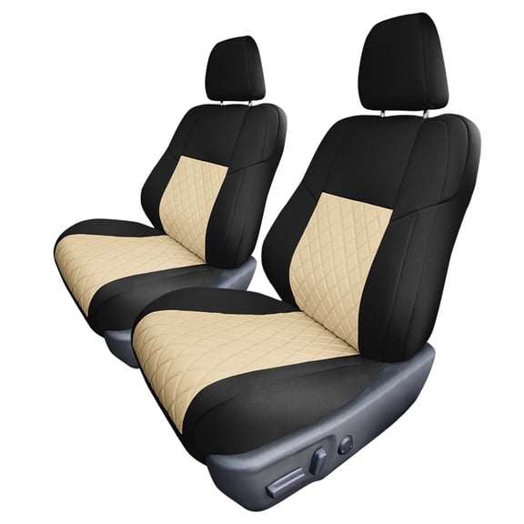For 2012-2017 Toyota Camry LE | SE | XSE | XLE FH Group Neoprene Waterproof Custom Fit Car Seat Covers - Beige Front Set