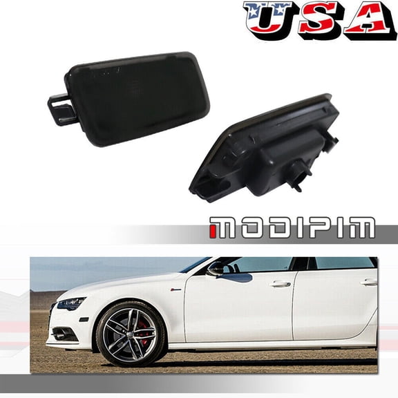 For 2012 - 2017 for Audi A7 S7 RS7 Quattro Smoked Lens Front Side Marker Lights -