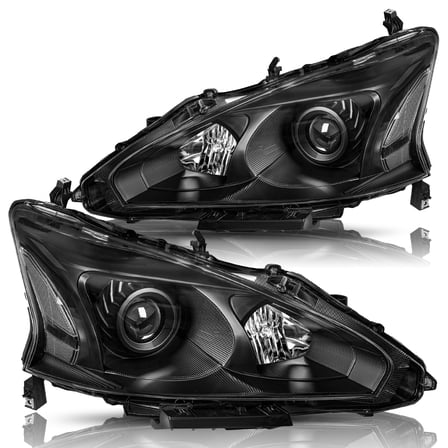 Bryght For 2013-2015 Nissan Altima Sedan Black Headlights Assembly Headlamps Pair