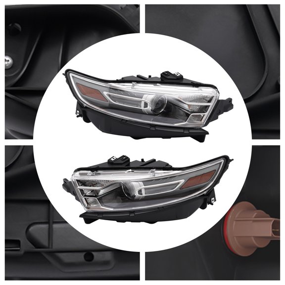 For2013-14 Ford Taurus Halogen Headlight Assembly Left & Right Headlamps w/Bulb