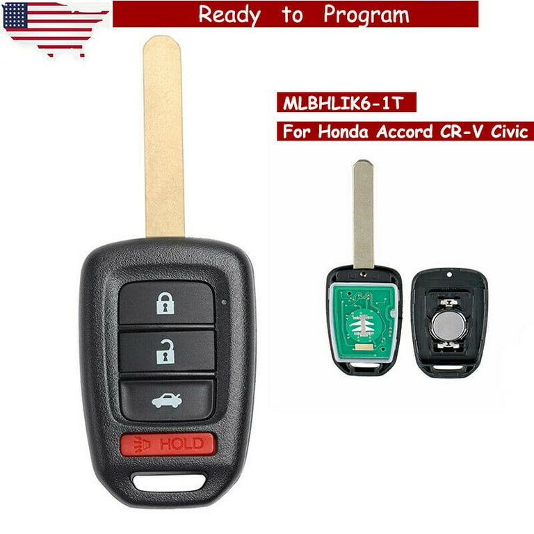 For 2013 2014 2015 2016 17 Honda Accord CR-V Civic Uncut Keyless Remote Key  Fob