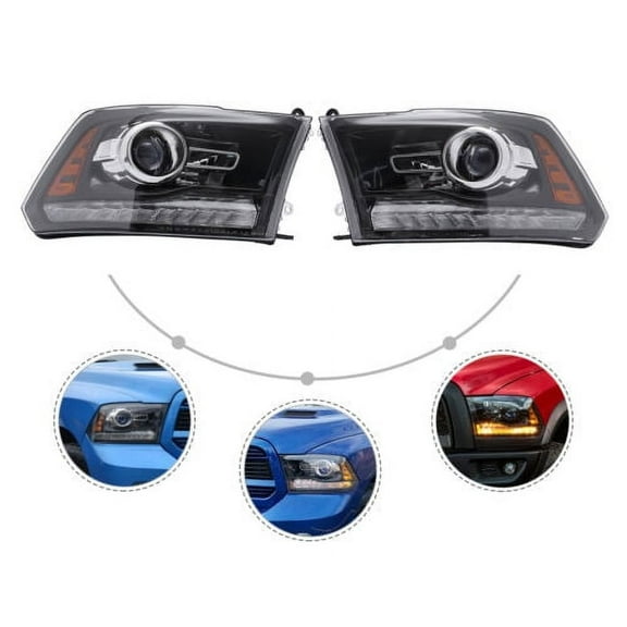 For 2013 2014 2015 2016 2017 2018 Dodge Ram 1500/2500/3500 Factory Projector Headlights w/ LED DRL