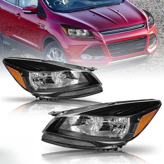 For 2013 2014 2015 2016 Ford Escape SUV Headlights Assembly Headlamps Set LH+RH