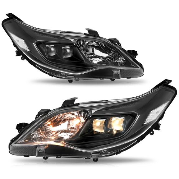 For 2013 2014 2015 Toyota Avalon Halogen Black Clear Headlights Assy Headlamps Pair