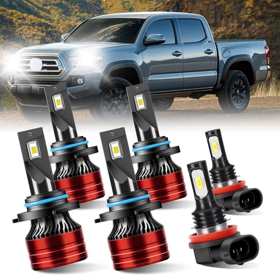 For 2013,2014,2015 Toyota RAV4 LED Headlight Bulbs, High Beam 9005, Low Beam 9005, Fog Light H11, White 6000K 6Pcs